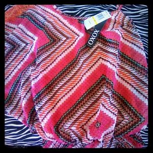 Flity peep shoulder xoxo blouse. Very sexy. Medium